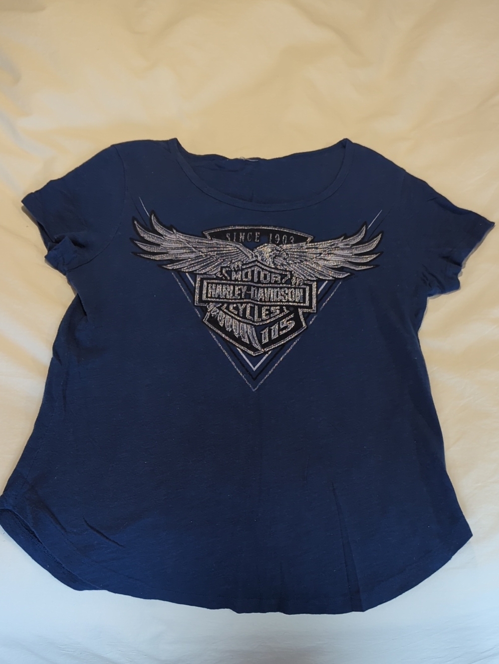 Harley Davidson S Blue Short Sleeve Top